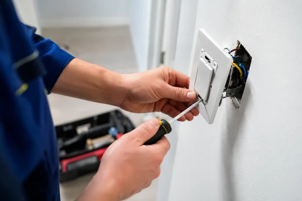 Kleinreparaturen am Lichtschalter. Hausmeisterservice Berlin